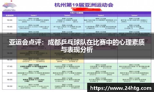 亚运会点评：成都乒乓球队在比赛中的心理素质与表现分析