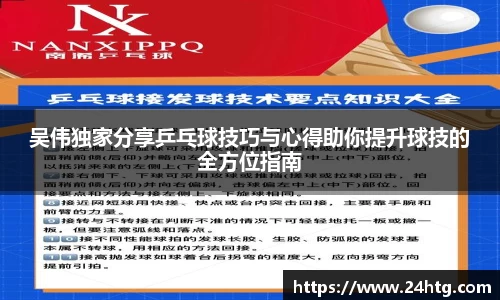 吴伟独家分享乒乓球技巧与心得助你提升球技的全方位指南