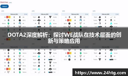 DOTA2深度解析：探讨WE战队在技术层面的创新与策略应用